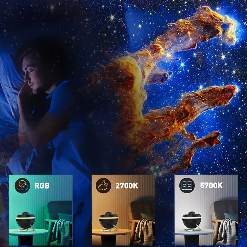 13-In-1 Galaxy Projector With 4K Hd Discs - Dimmable Fairy Lights, Rotating Space Ball For Bedroom, Rgb Ambient Lighting For Home Theater & Gaming Room