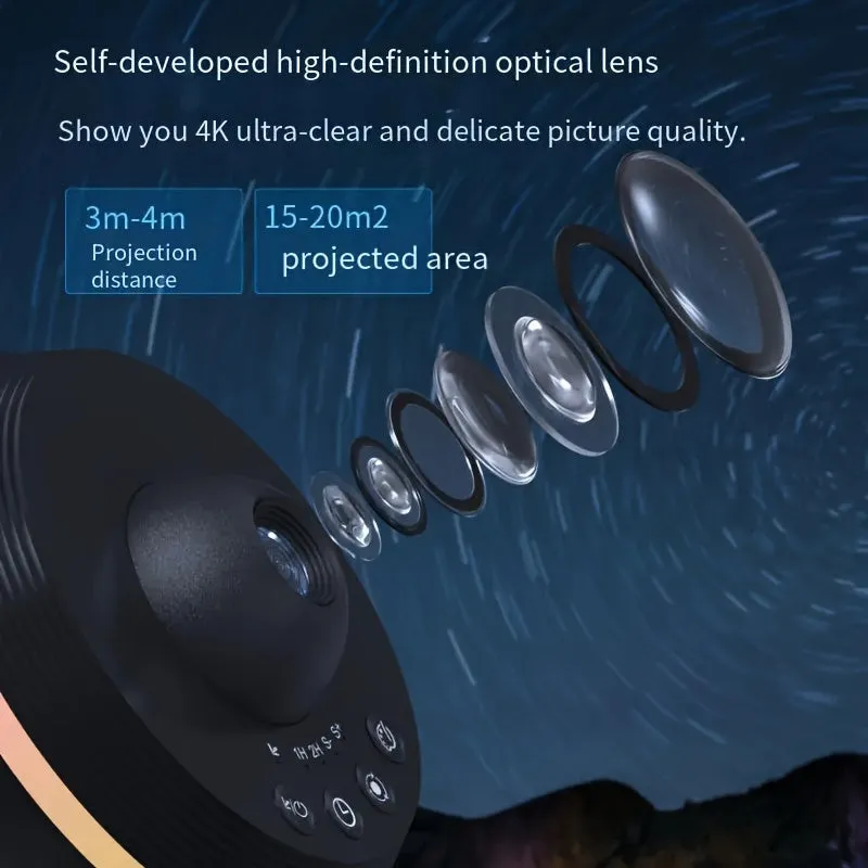 13-In-1 Galaxy Projector With 4K Hd Discs - Dimmable Fairy Lights, Rotating Space Ball For Bedroom, Rgb Ambient Lighting For Home Theater & Gaming Room