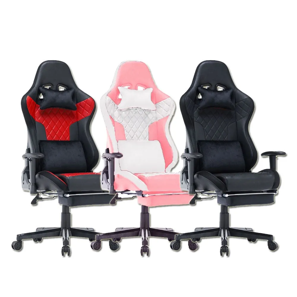 7 RGB Lights Bluetooth Speaker Gaming Chair Ergonomic Racing chair 165° Reclining Gaming Seat 4D Armrest Footrest Black Red