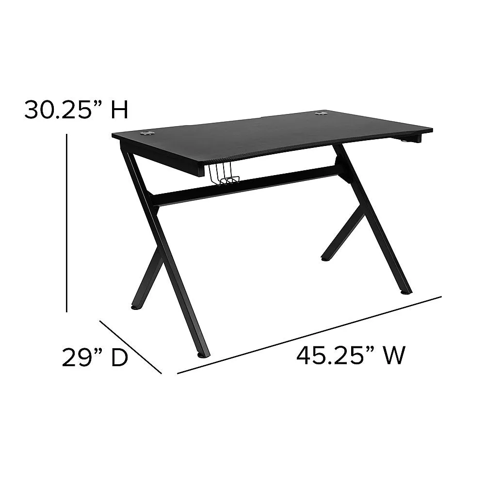 Alamont Home - Duncan Rectangle Modern Laminate  Gaming Desk - Black