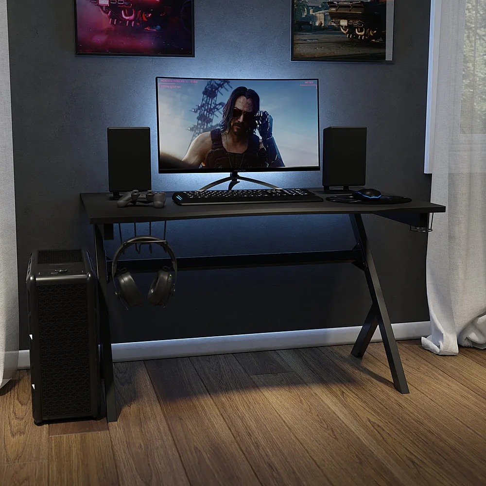 Alamont Home - Duncan Rectangle Modern Laminate  Gaming Desk - Black