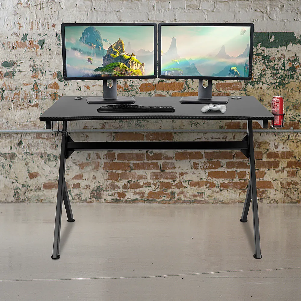 Alamont Home - Duncan Rectangle Modern Laminate  Gaming Desk - Black