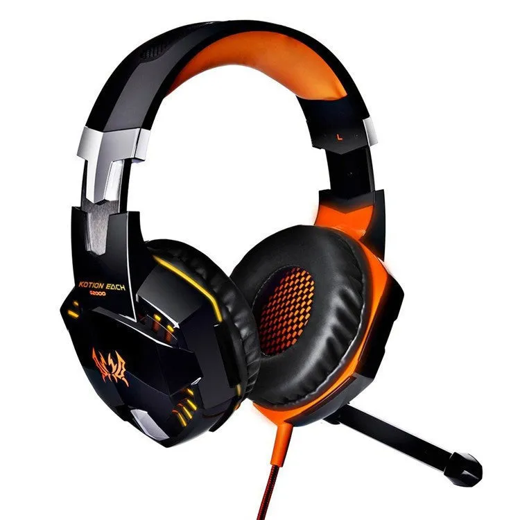 Best PC Gamer casque EACH G2000 Stereo Hifi Gaming Head Phones With Microphone Dazzle Lights Glow Game Music Headset