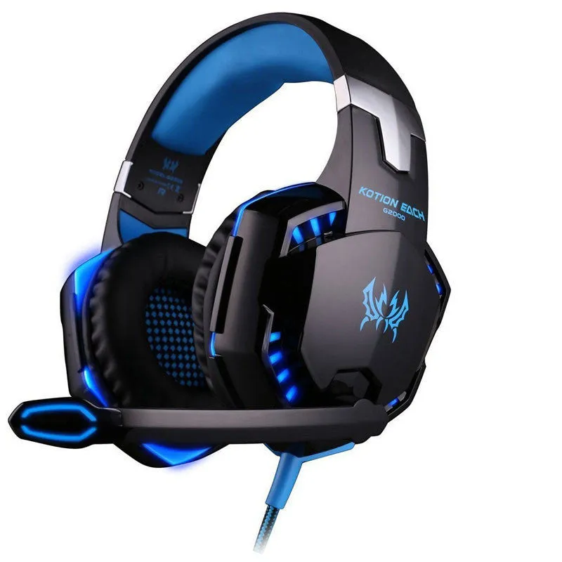 Best PC Gamer casque EACH G2000 Stereo Hifi Gaming Head Phones With Microphone Dazzle Lights Glow Game Music Headset