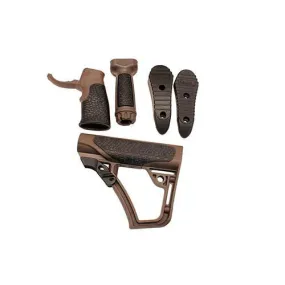 Collapsible Buttstock Pistol Grip & Vertical Foregrip Combo - Mil-Spec , Brown