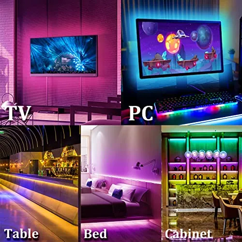 DAYBETTER LED Lights for TV, TV Led Backlight, 14.8ft for 65-75in TV, USB Powered TV Lights kit, Led Strip Lights Music Sync Remote, RGB Lamp for Gaming Bedroom Room HDTV Mood Lighting