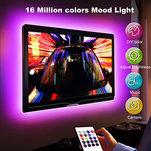 DAYBETTER TV Led Backlight 85Inch, 20ft Led Lights for TV 85-100 Inch TV Led Strip Lights with Remote, TV Led Lights That Sync with TV, Led Lights for Bedroom Bluetooth,Mood Lighting,Gaming Room Decor