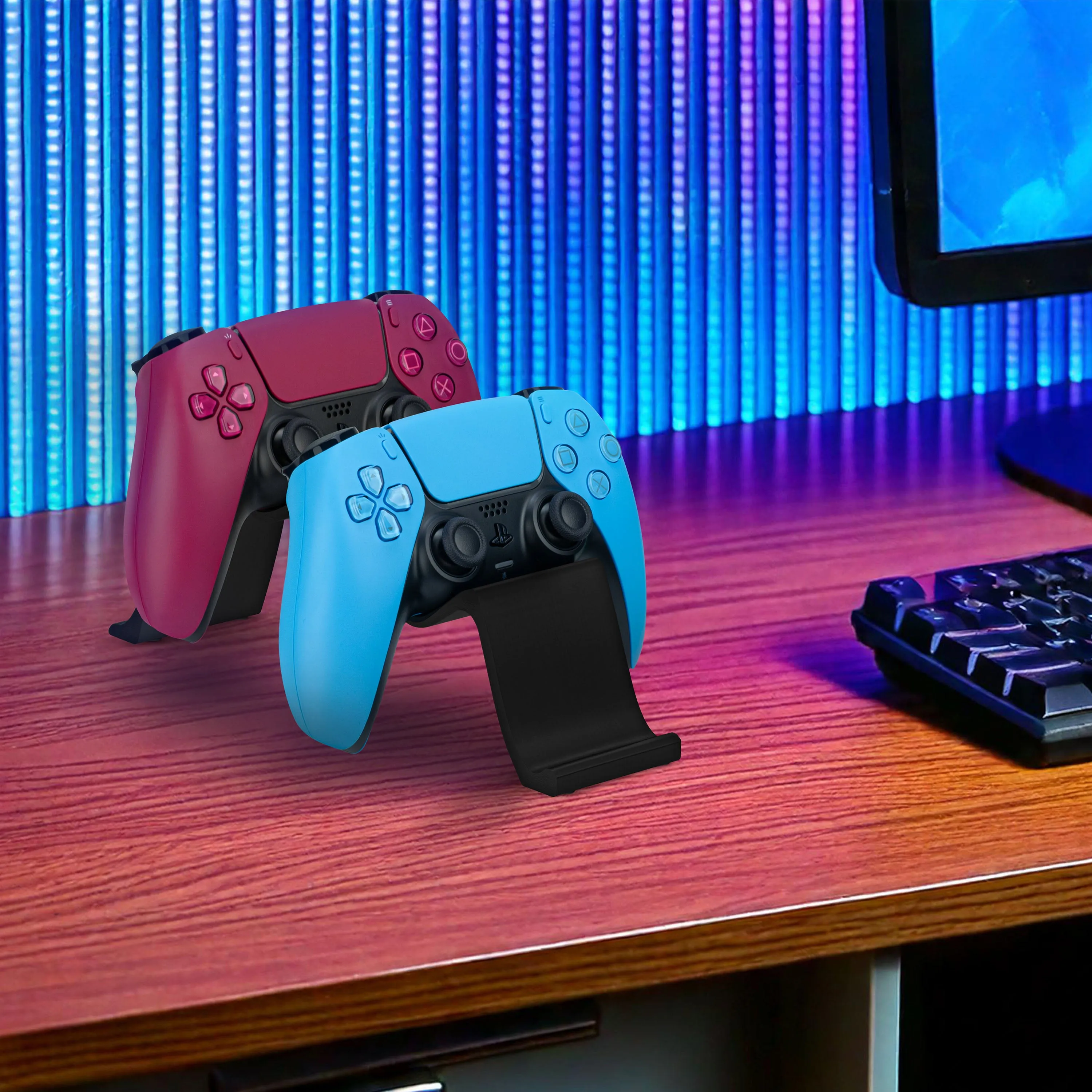 Desktop Dual Game Controller Stand Holder – Stylish, Minimal Wave Design, Suitable for PS5, Xbox, Switch, PC & Retro Gamepads