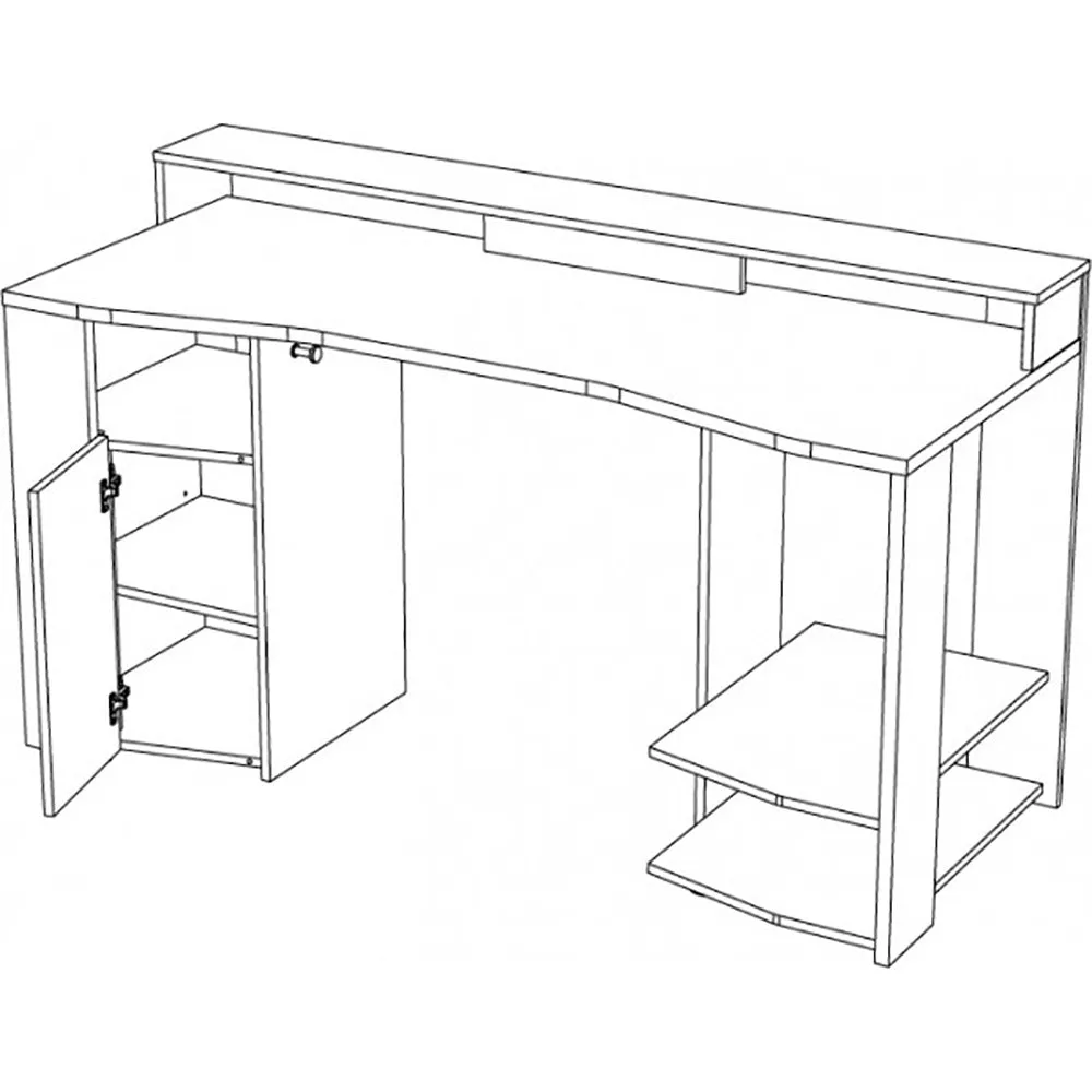 Duo Gaming Desk Workstation with LED Strip Lights - Parisot