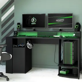 Duo Gaming Desk Workstation with LED Strip Lights - Parisot