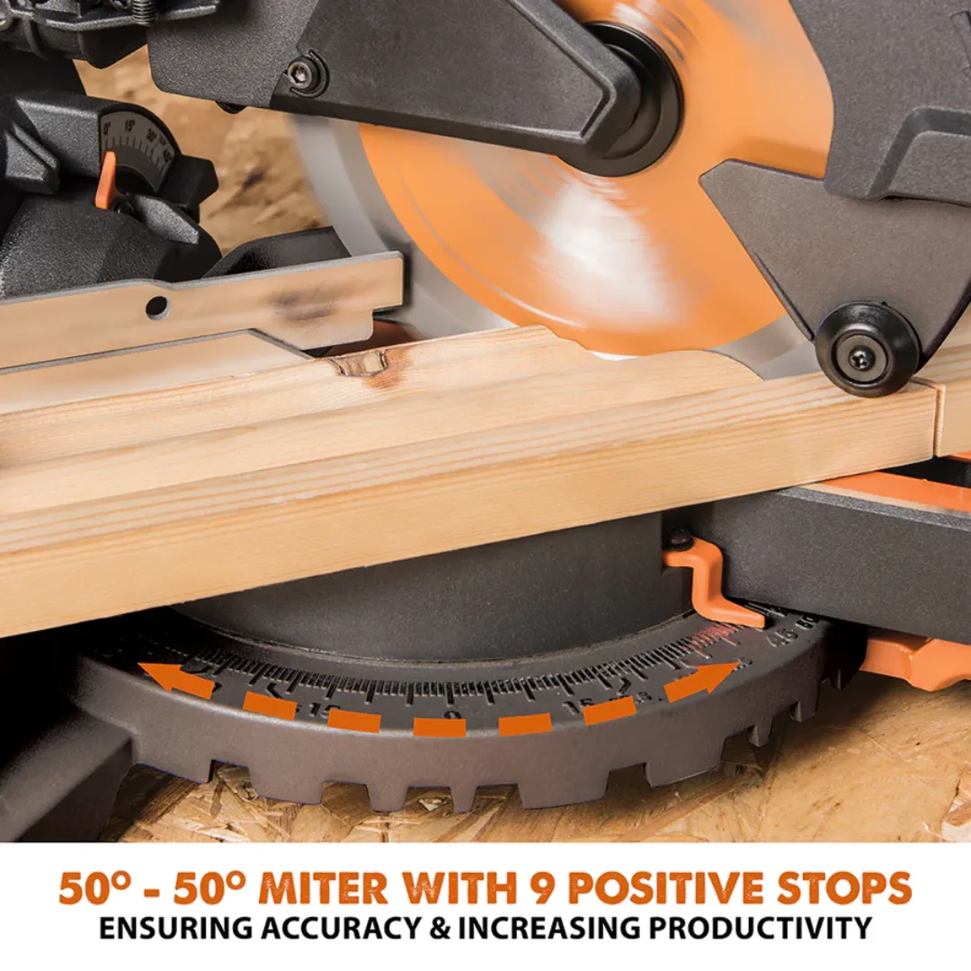 Evolution R185SMS : Single Bevel Sliding Miter Saw With 7-1/4 In. Multi-Material Cutting Blade