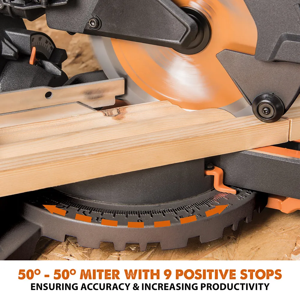 Evolution R185SMS : Single Bevel Sliding Miter Saw With 7-1/4 in. Multi-Material Cutting Blade