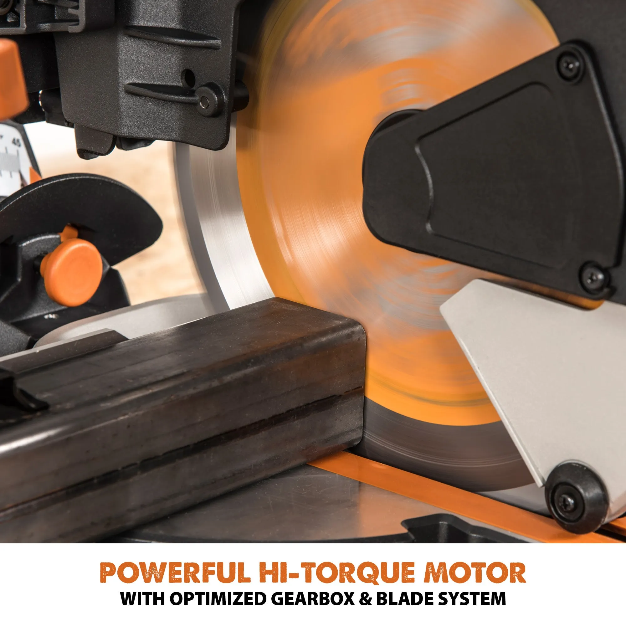 Evolution R255SMS-DB: Dual Bevel Sliding Miter Saw With 10 in. Multi-Material Cutting Blade