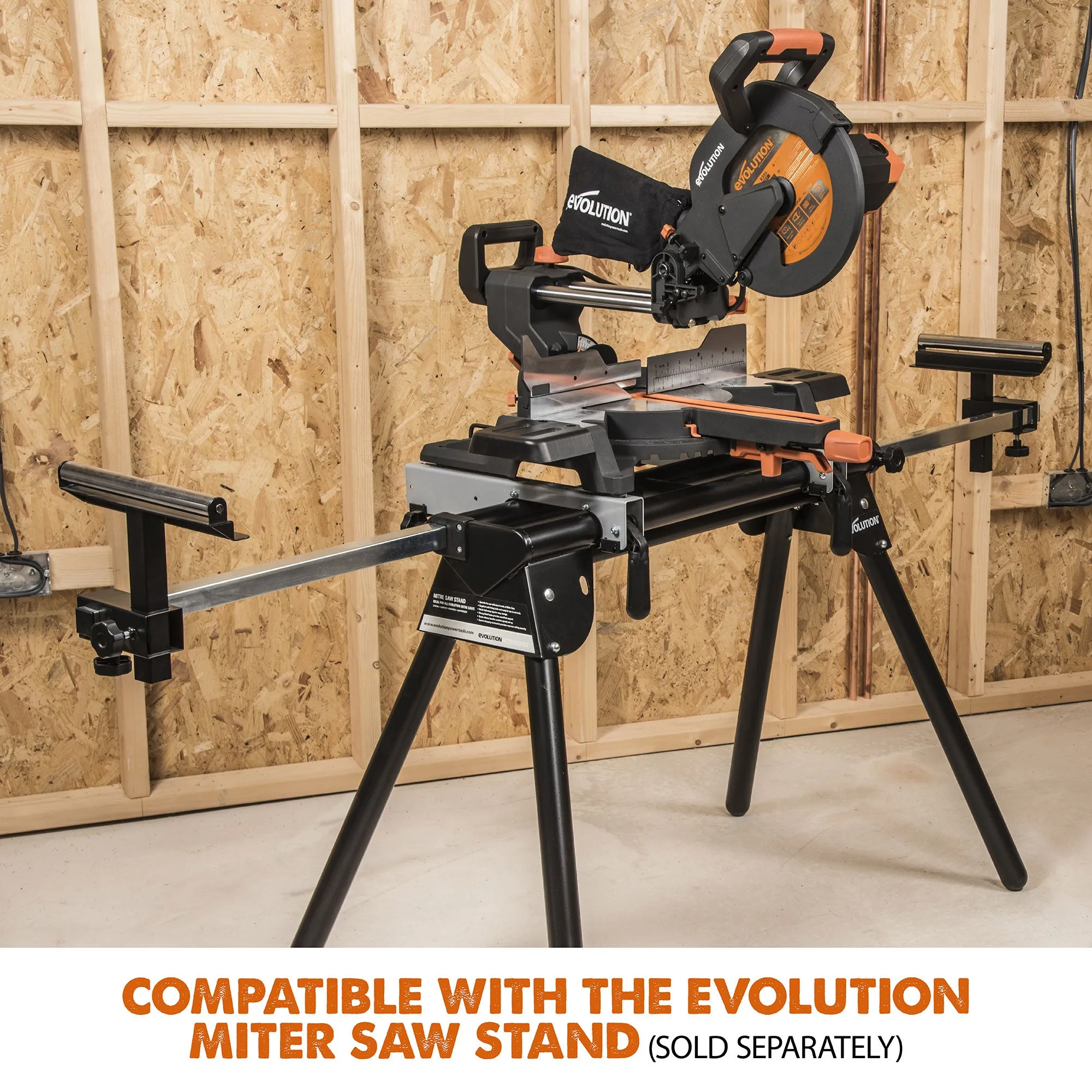 Evolution R255SMS : Single Bevel Sliding Miter Saw With 10 in. Multi-Material Cutting Blade