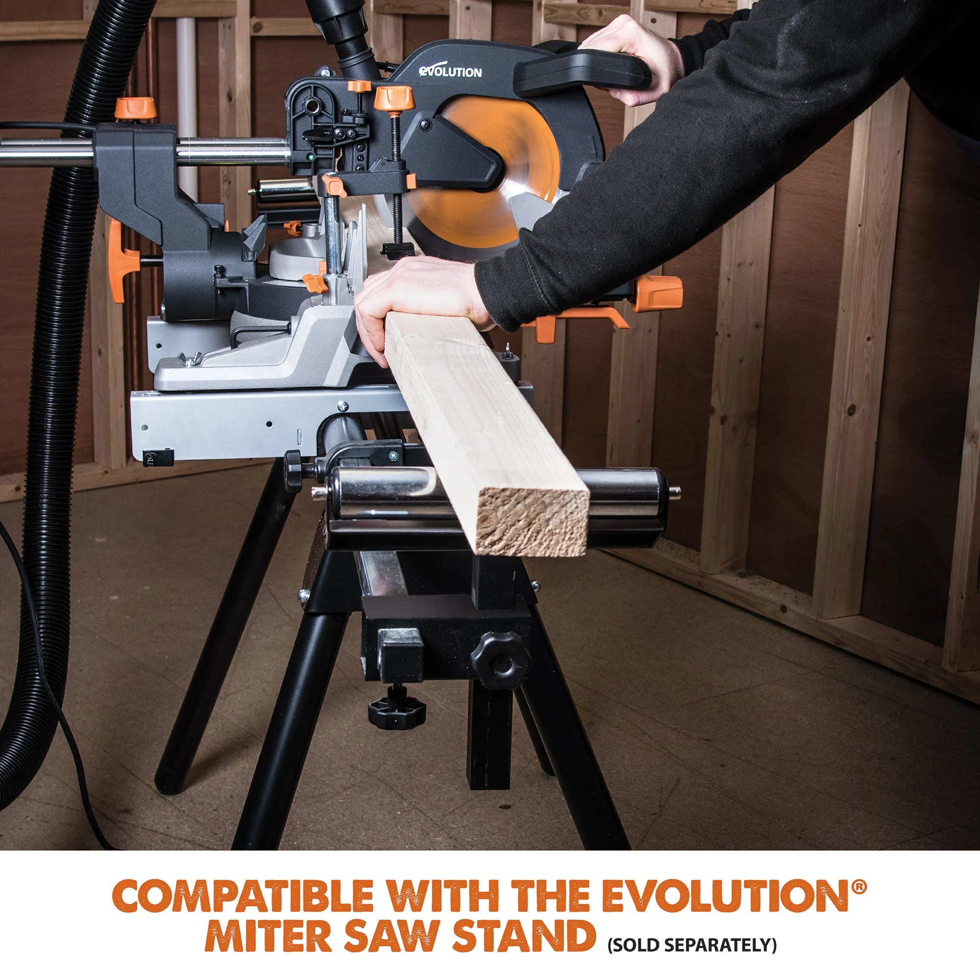 Evolution R255SMSL: Sliding Miter Saw With 10 in. Multi-Material Cutting Blade (Refurbished Like New)