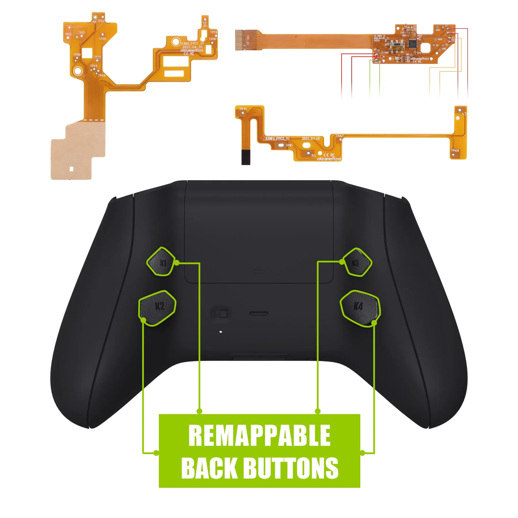 eXtremeRate Black HOPE Remappable Remap Kit for Xbox Series X / S Controller, Upgrade Boards & Redesigned Back Shell & Side Rails & Back Buttons for Xbox Core Controller - Controller NOT Included - RX3P3009