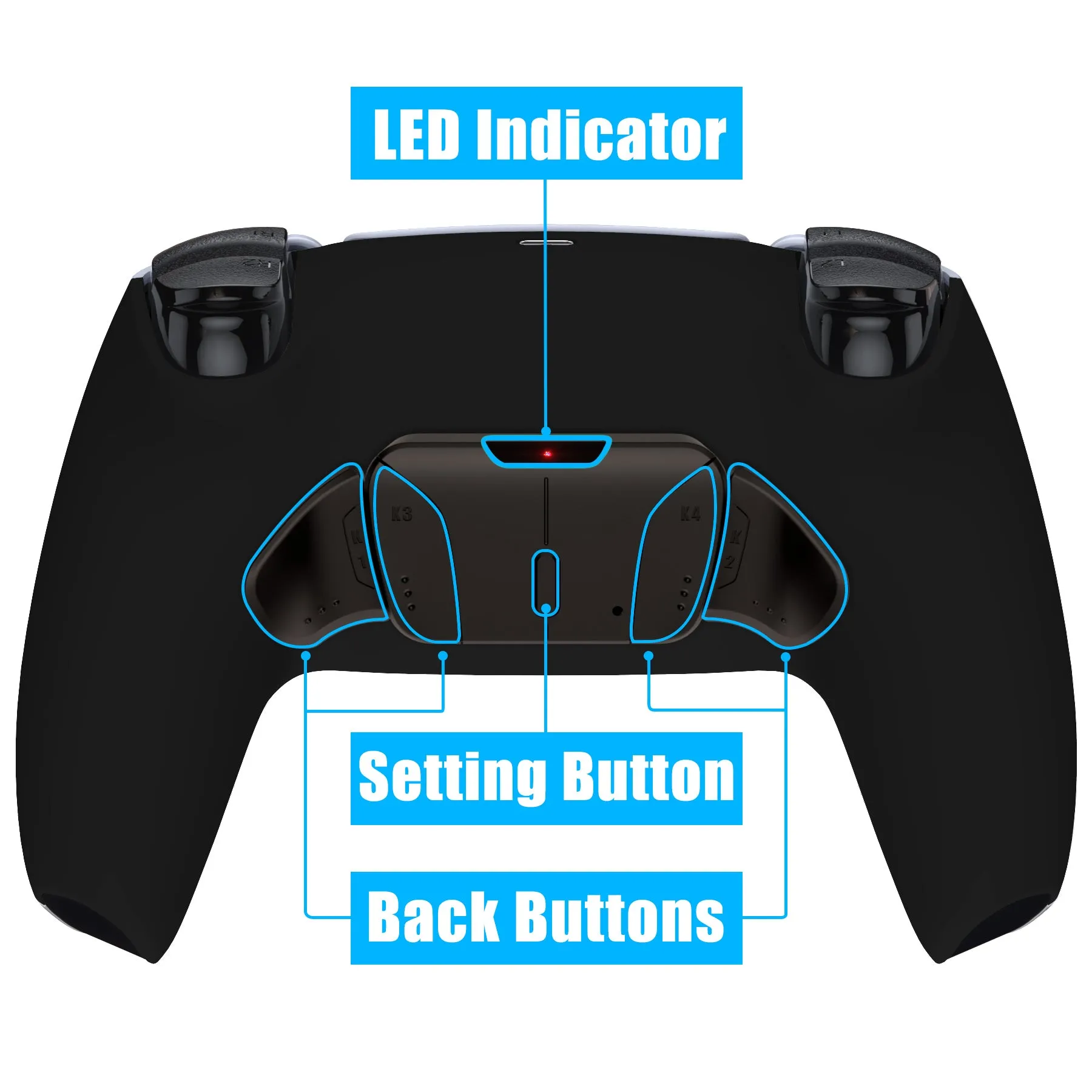 eXtremeRate Black Real Metal Buttons (RMB) Version RISE4 V3 Remap Kit for PS5 Controller BDM-030/040/050 - Black - YPFJ7005G4