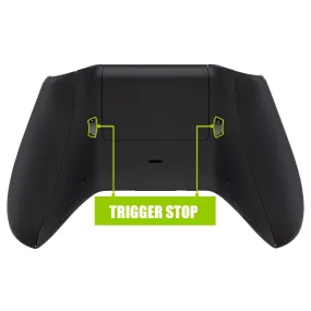 eXtremeRate FlashShot Trigger Stop Bottom Shell Kit for Xbox One S & One X Controller, Redesigned Back Shell & Soft Touch Black Handle Grips & Hair Trigger for Xbox One S X Controller Model 1708 - X1GZ006