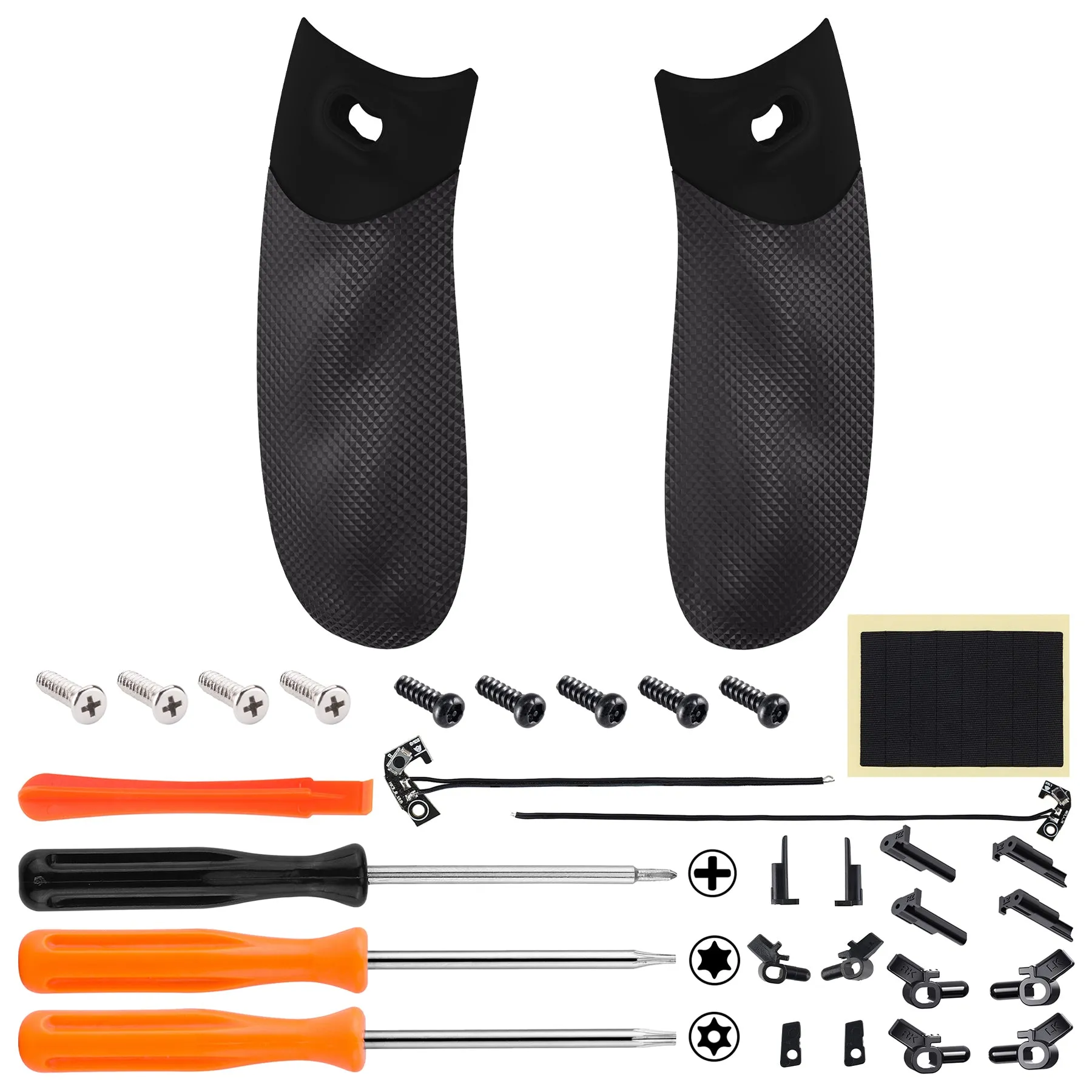 eXtremeRate Flexor Clicky Rubberized Side Rail Grips Trigger Stop Kit for Xbox Series X & S Controller, Diamond Textured Black Anti-Slip Ergonomic Trigger Stopper Handle Grips for Xbox Core Controller - PX3Q3001P