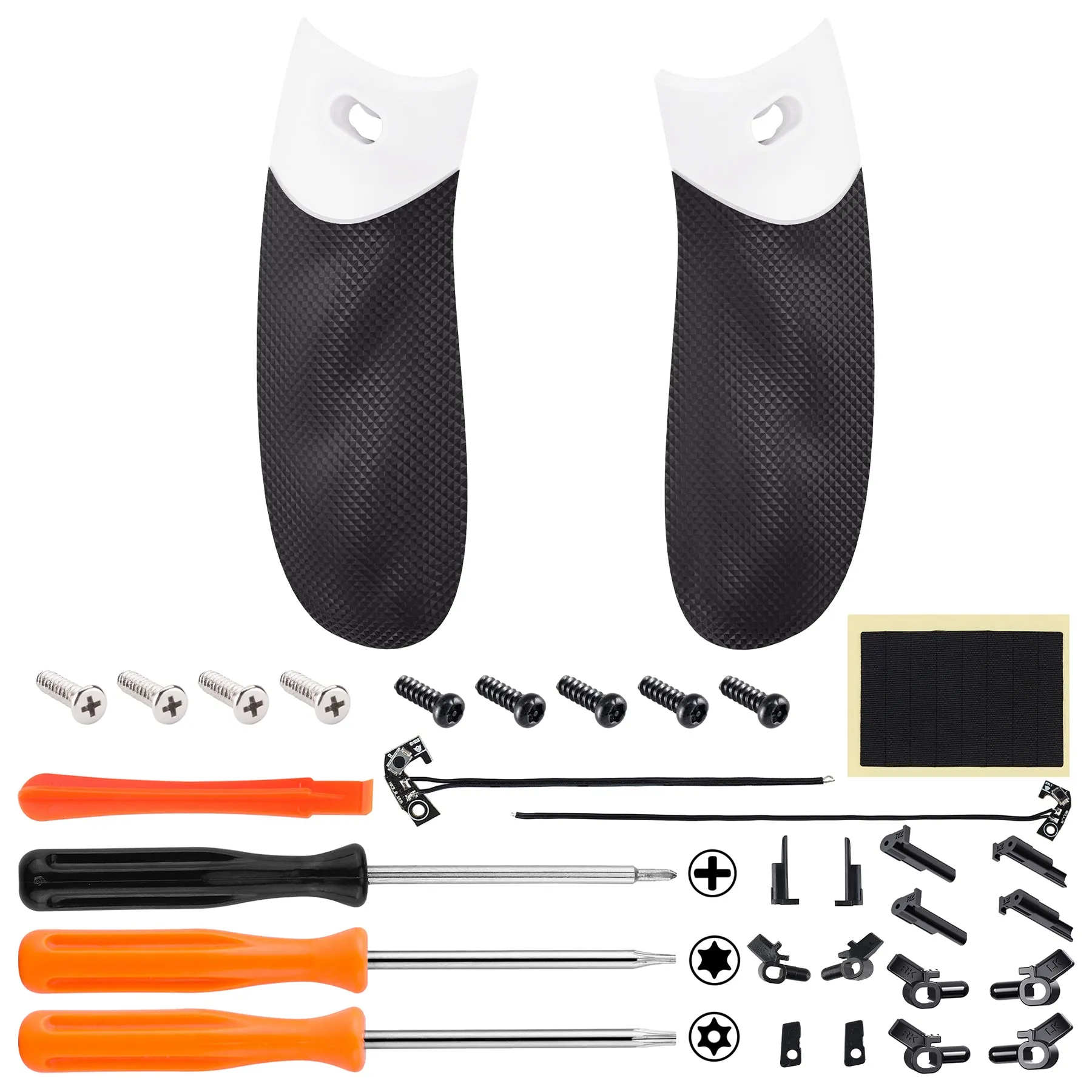 eXtremeRate Flexor Clicky Rubberized Side Rail Grips Trigger Stop Kit for Xbox Series X & S Controller, Diamond Textured White Anti-Slip Ergonomic Trigger Stopper Handle Grips for Xbox Core Controller - PX3Q3004P