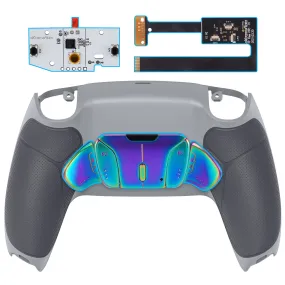 eXtremeRate Rainbow Aura Blue & Purple Real Metal Buttons (RMB) Version RISE4 Remap Kit for PS5 Controller BDM-010/020 - Rubberized New Hope Gray & Classic Gray - YPFJ7013