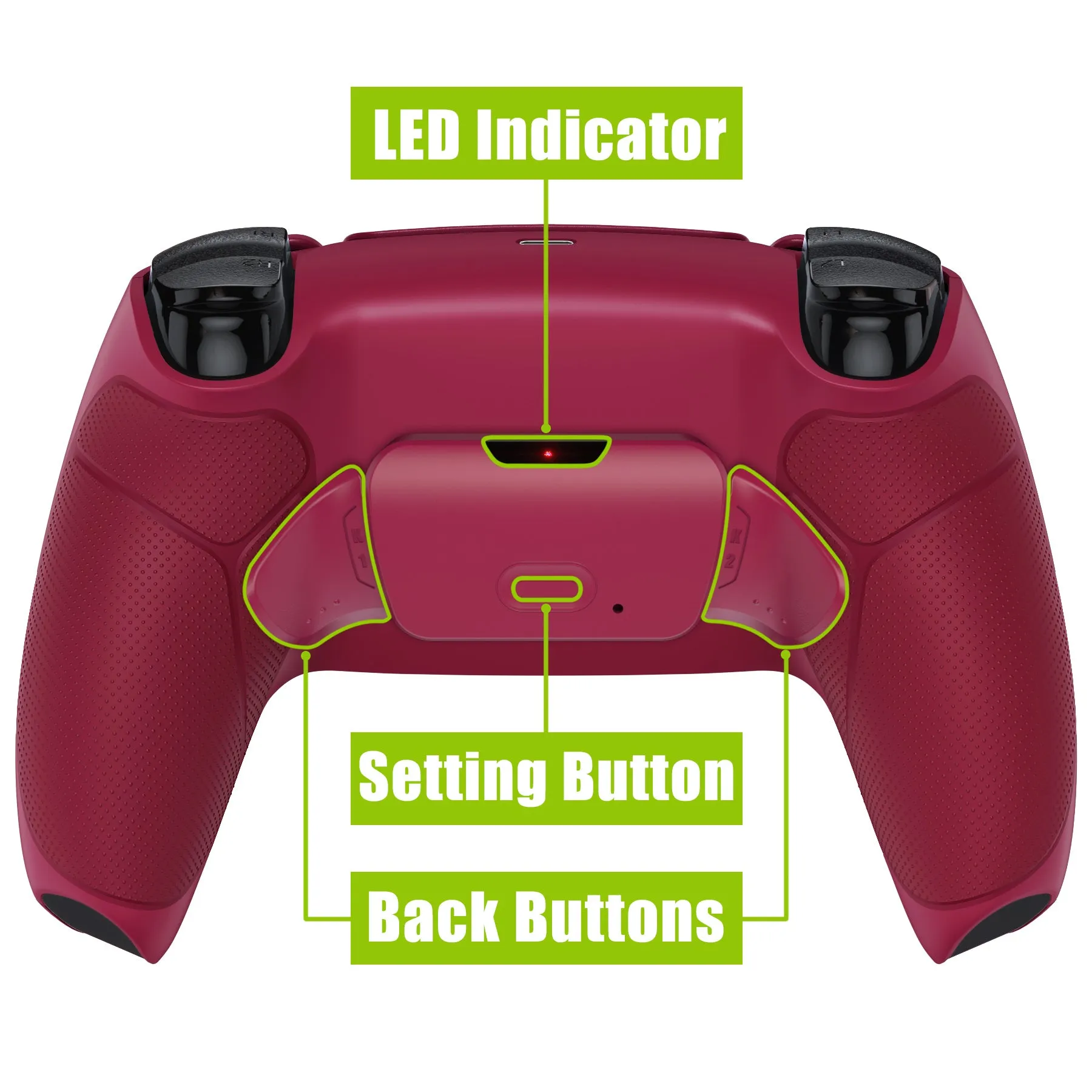 eXtremeRate Remappable Rise 2.0 Remap Kit for PS5 Controller BDM-010/020 - Rubberized Cosmic Red - XPFU6008