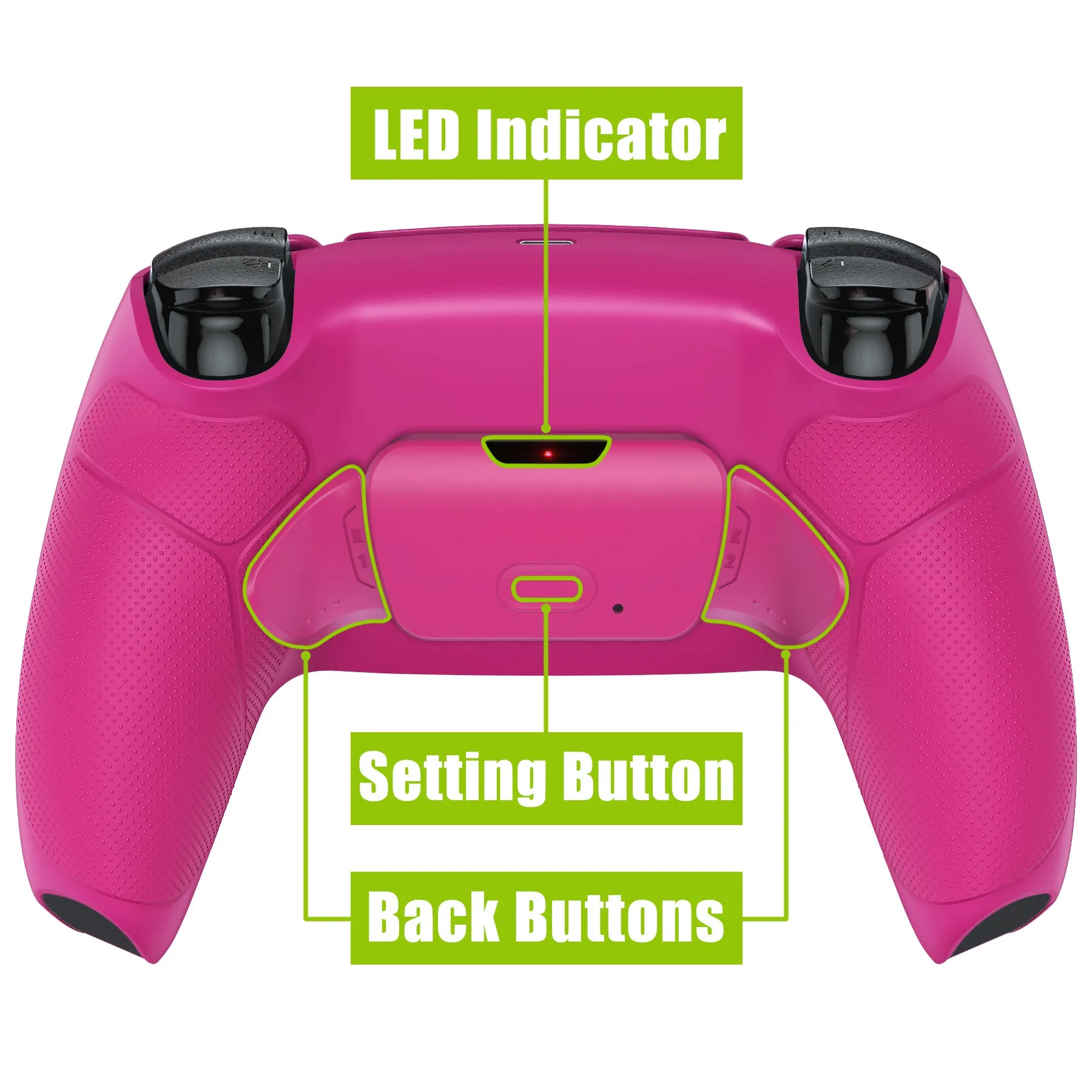 eXtremeRate Remappable Rise 2.0 Remap Kit for PS5 Controller BDM-010/020 - Rubberized Nova Pink - XPFU6009