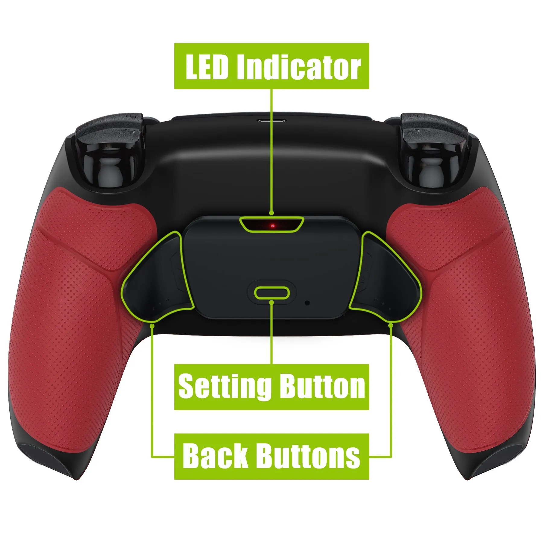 eXtremeRate Remappable Rise 2.0 Remap Kit for PS5 Controller BDM-010/020 - Rubberized Red - XPFU6005