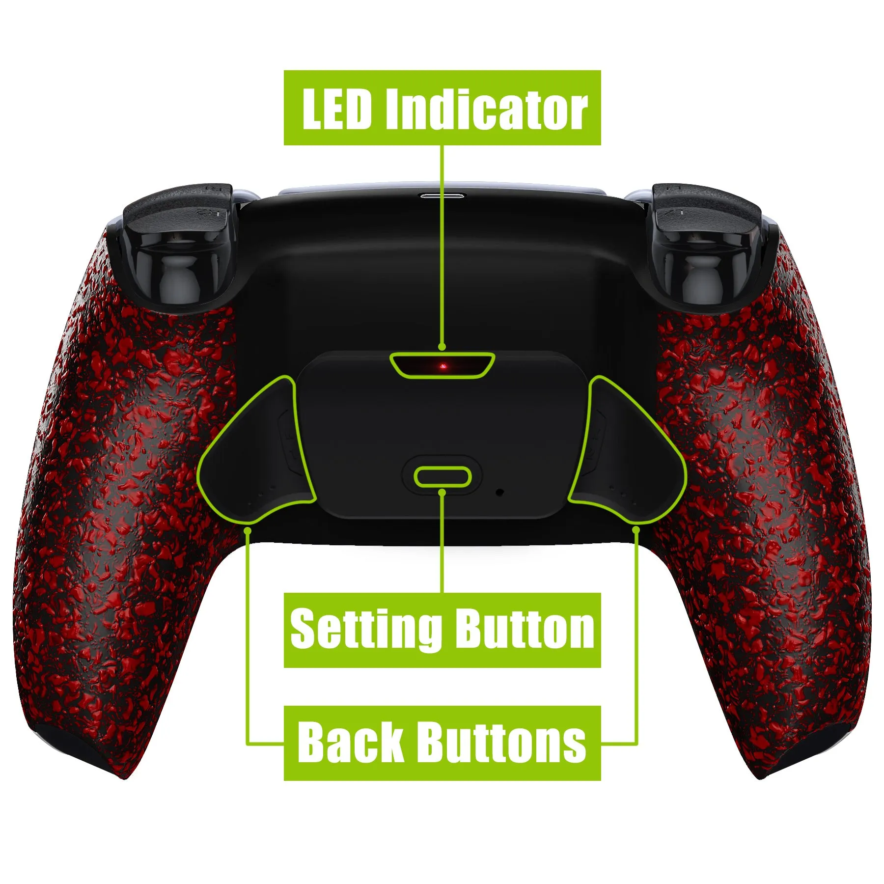 eXtremeRate Remappable Rise 2.0 Remap Kit for PS5 Controller BDM-010/020 - Textured Red - XPFP3042G2