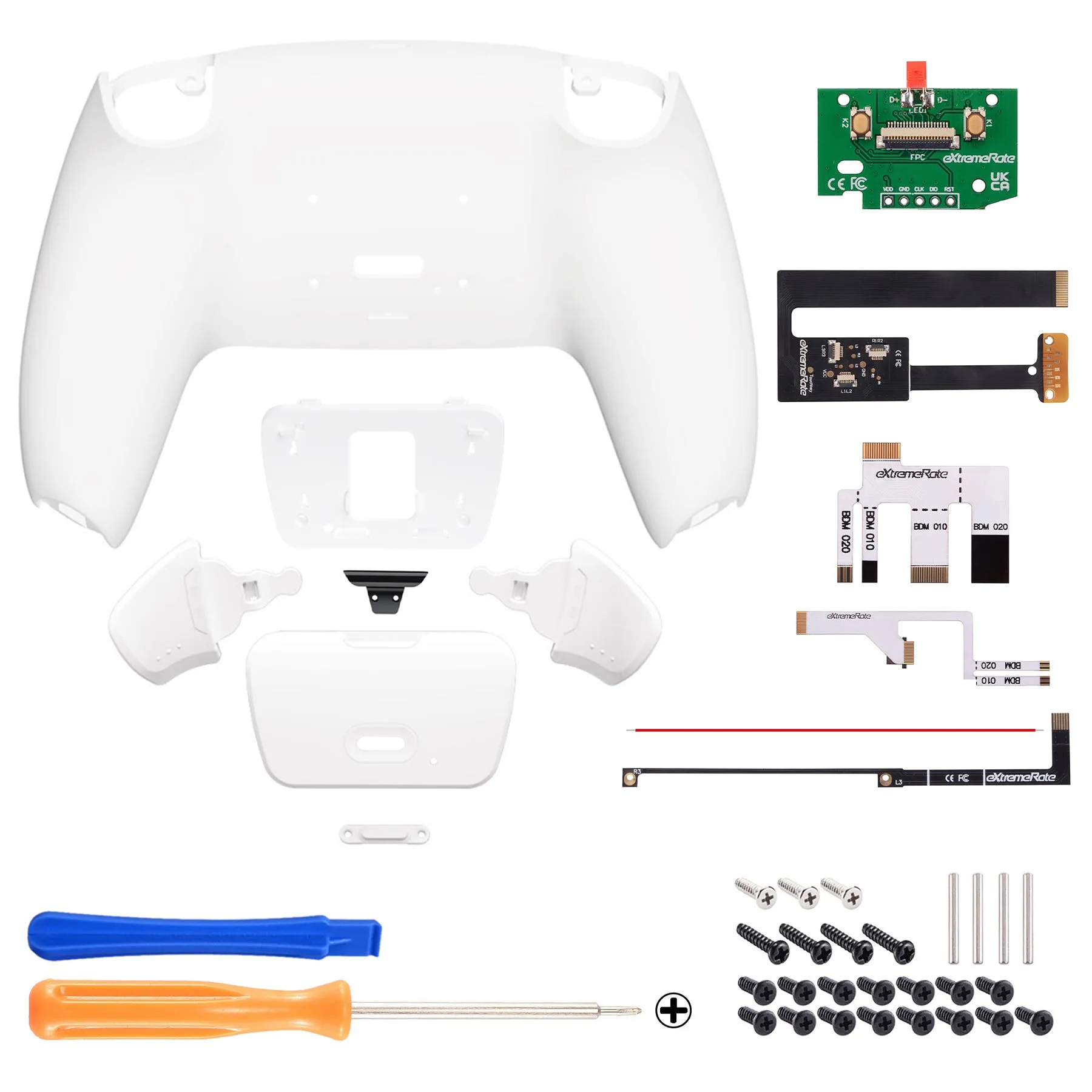 eXtremeRate Remappable Rise 2.0 Remap Kit for PS5 Controller BDM-010/020 - White - XPFP3008G2