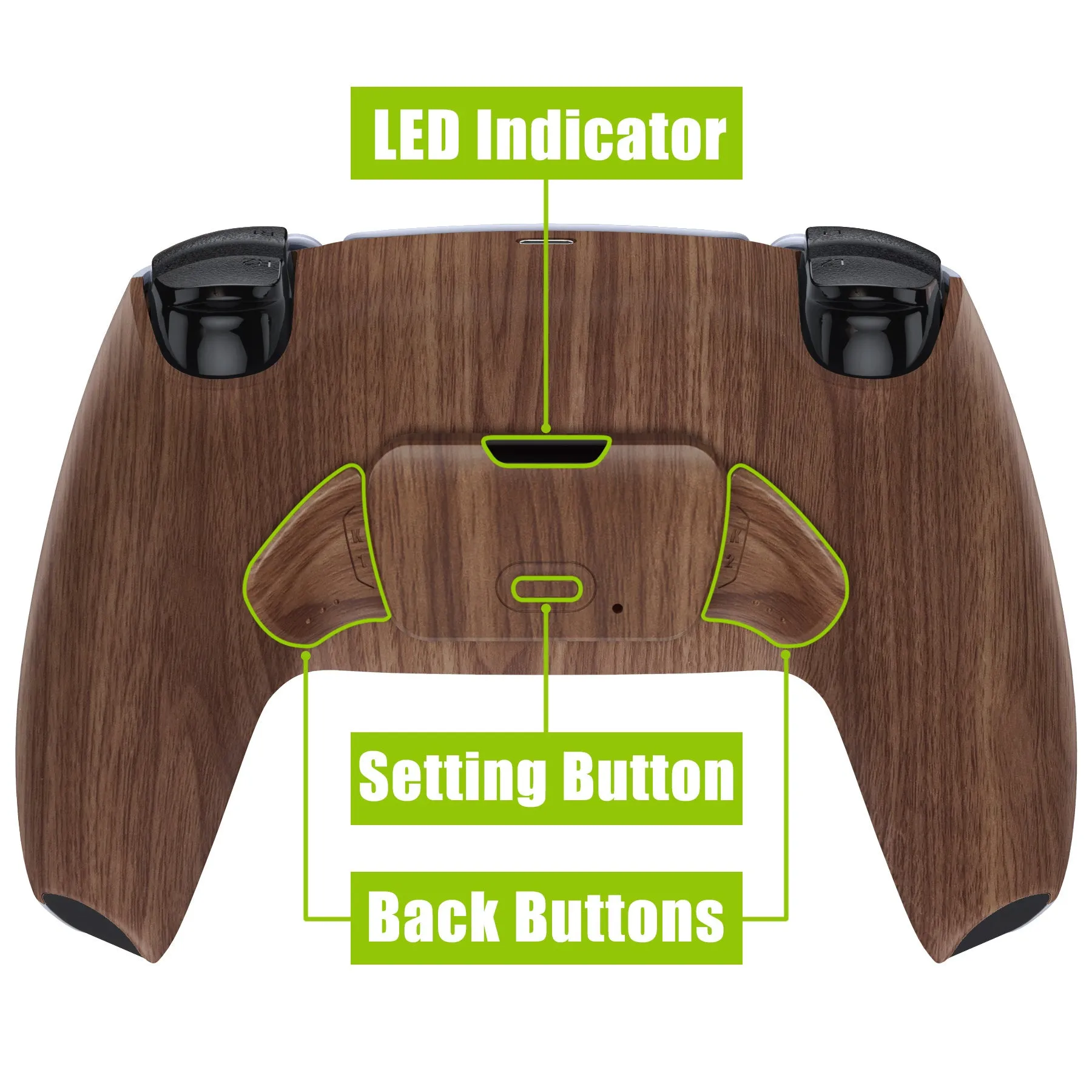 eXtremeRate Remappable Rise 2.0 Remap Kit for PS5 Controller BDM-010/020 - Wood Grain - XPFS2001G2