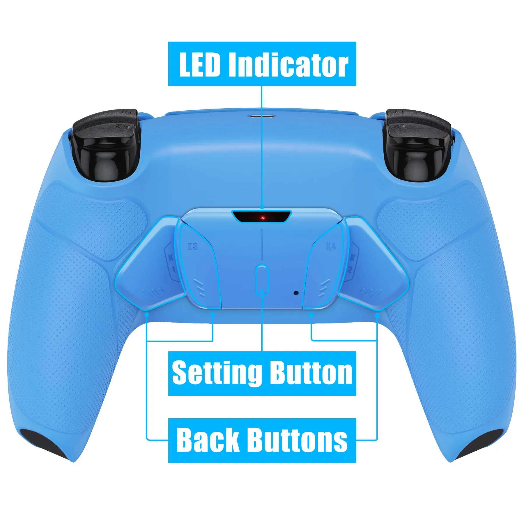 eXtremeRate Remappable RISE4 V3 Remap Kit for PS5 Controller BDM-030/040/050 - Rubberized Starlight Blue - YPFU6006G4