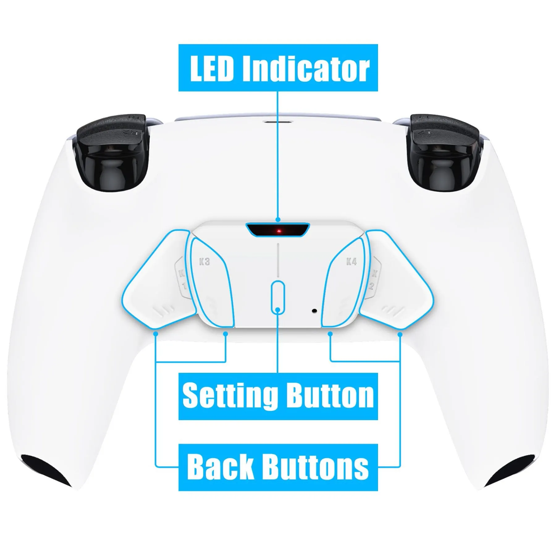 eXtremeRate Remappable RISE4 V3 Remap Kit for PS5 Controller BDM-030/040/050 - White - YPFP3006G4