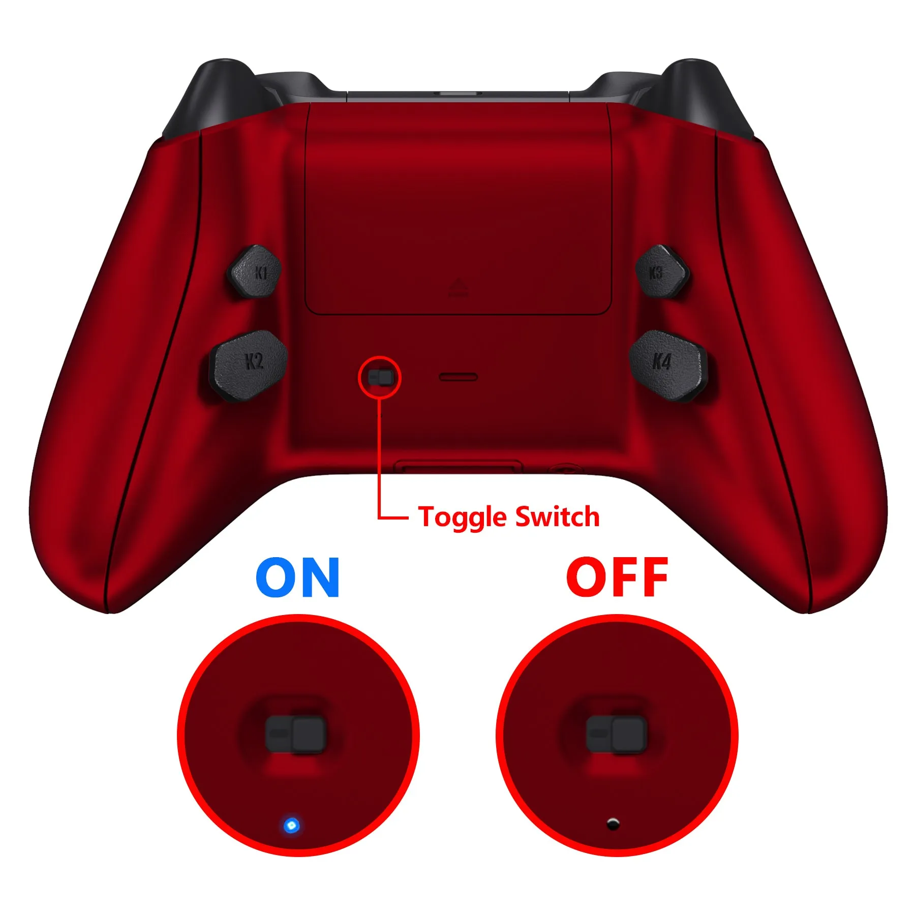 eXtremeRate Scarlet Red HOPE Remappable Remap Kit for Xbox Series X / S Controller, Upgrade Boards & Redesigned Back Shell & Side Rails & Back Buttons for Xbox Core Controller - Controller NOT Included - RX3P3003