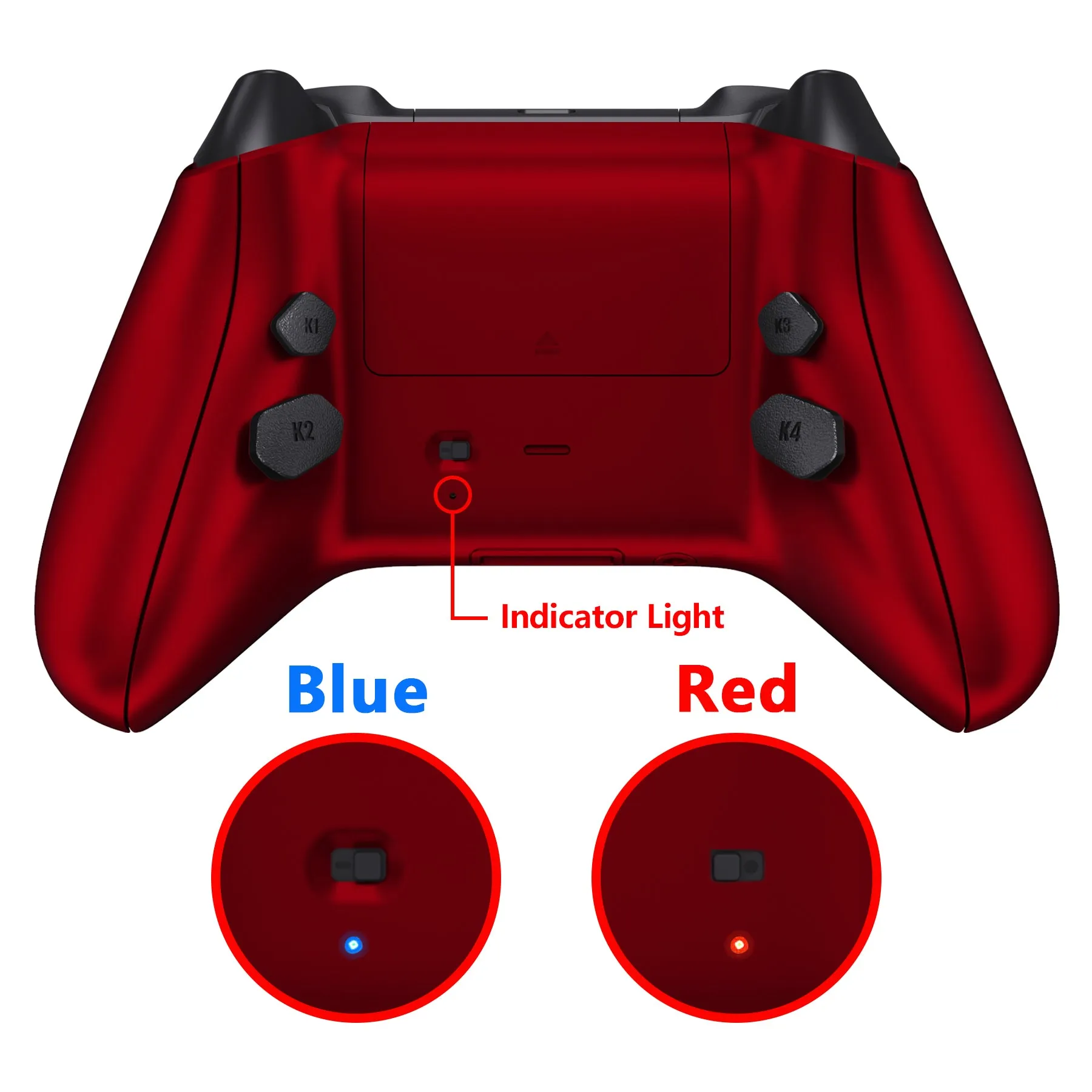 eXtremeRate Scarlet Red HOPE Remappable Remap Kit for Xbox Series X / S Controller, Upgrade Boards & Redesigned Back Shell & Side Rails & Back Buttons for Xbox Core Controller - Controller NOT Included - RX3P3003