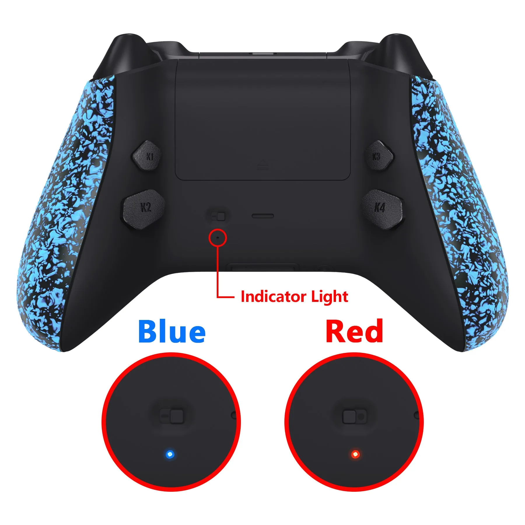 eXtremeRate Textured Blue HOPE Remappable Remap Kit for Xbox Series X / S Controller, Upgrade Boards & Redesigned Back Shell & Side Rails & Back Buttons for Xbox Core Controller - Controller NOT Included - RX3P3044