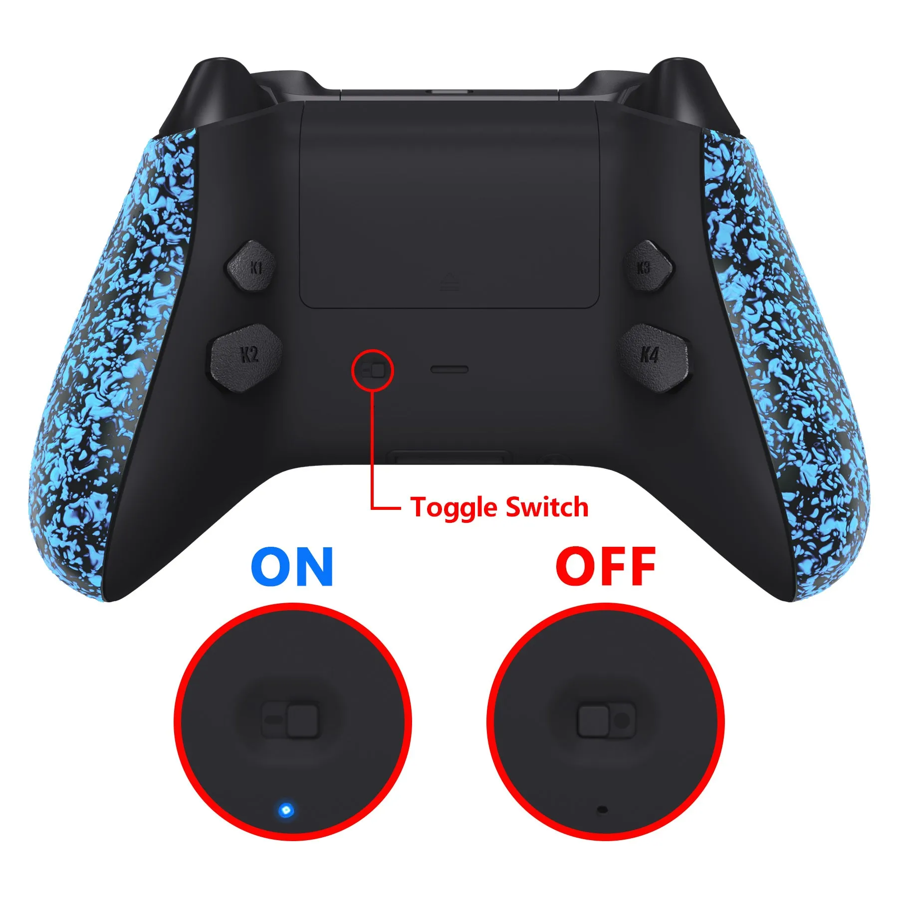 eXtremeRate Textured Blue HOPE Remappable Remap Kit for Xbox Series X / S Controller, Upgrade Boards & Redesigned Back Shell & Side Rails & Back Buttons for Xbox Core Controller - Controller NOT Included - RX3P3044