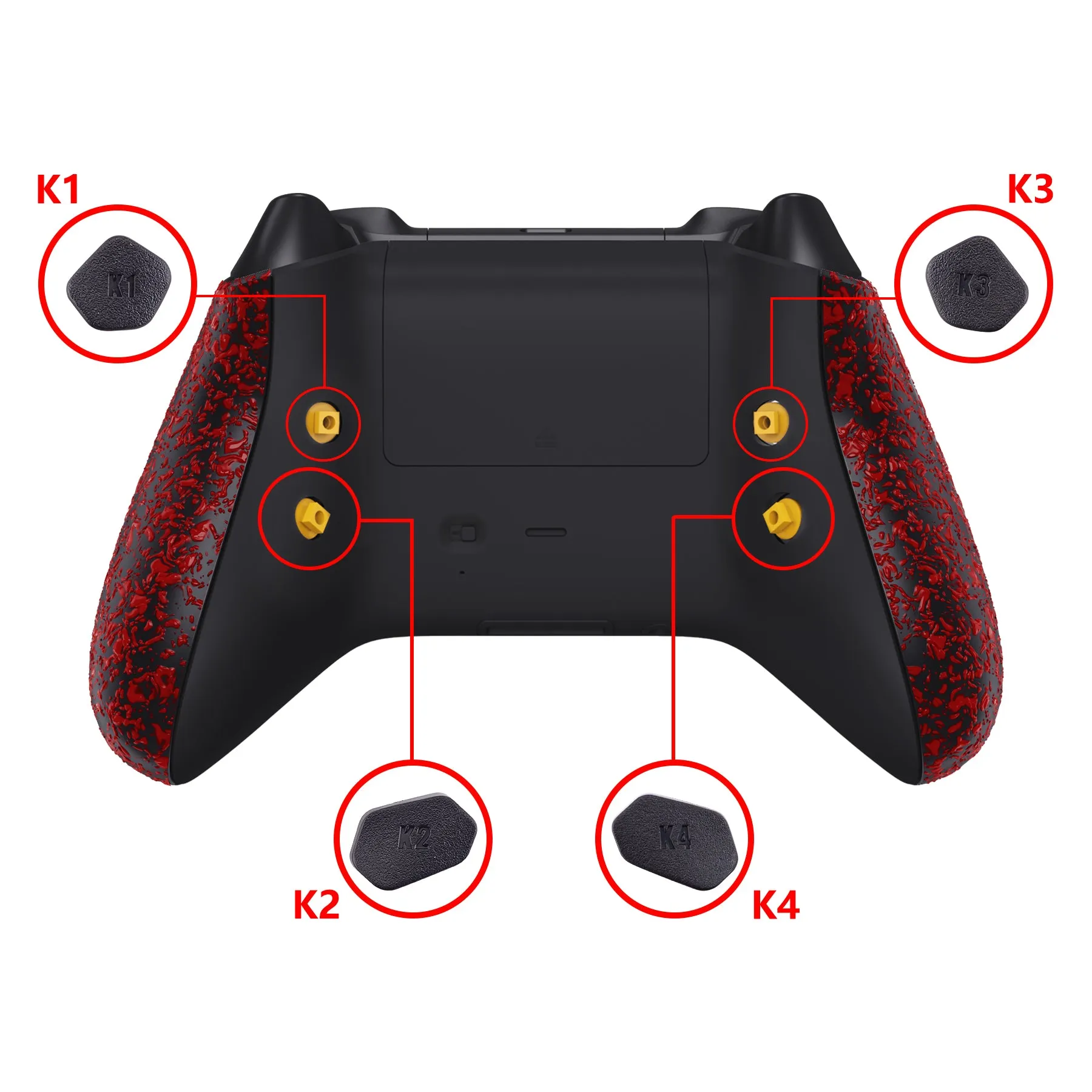 eXtremeRate Textured Red HOPE Remappable Remap Kit for Xbox Series X / S Controller, Upgrade Boards & Redesigned Back Shell & Side Rails & Back Buttons for Xbox Core Controller - Controller NOT Included - RX3P3043