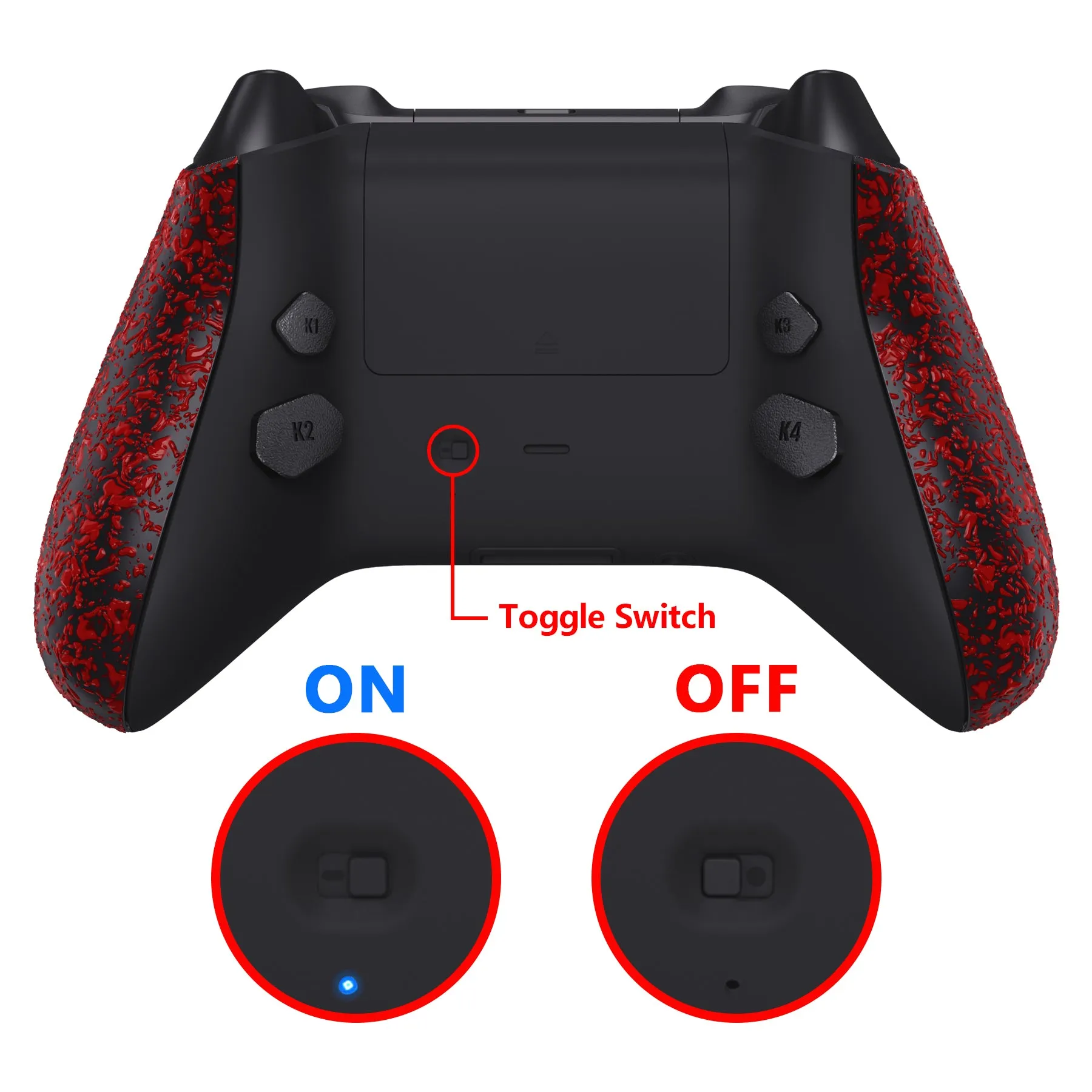 eXtremeRate Textured Red HOPE Remappable Remap Kit for Xbox Series X / S Controller, Upgrade Boards & Redesigned Back Shell & Side Rails & Back Buttons for Xbox Core Controller - Controller NOT Included - RX3P3043