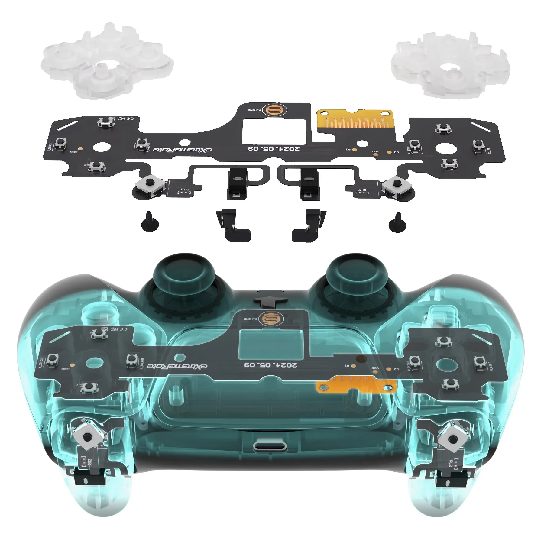 eXtremeRate Whole Set - Strong Version Clicky Kit for PS5 Controller BDM-030, Custom Micro Switch L2R2 Face Buttons Clicky Kit and Tactile L1R1 Keys Mouse Click for PS5 Controller - PFMD012V2