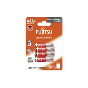 Fujitsu Alkaline Battery Universal Power AAA (6 Cells) - LR03(6B)