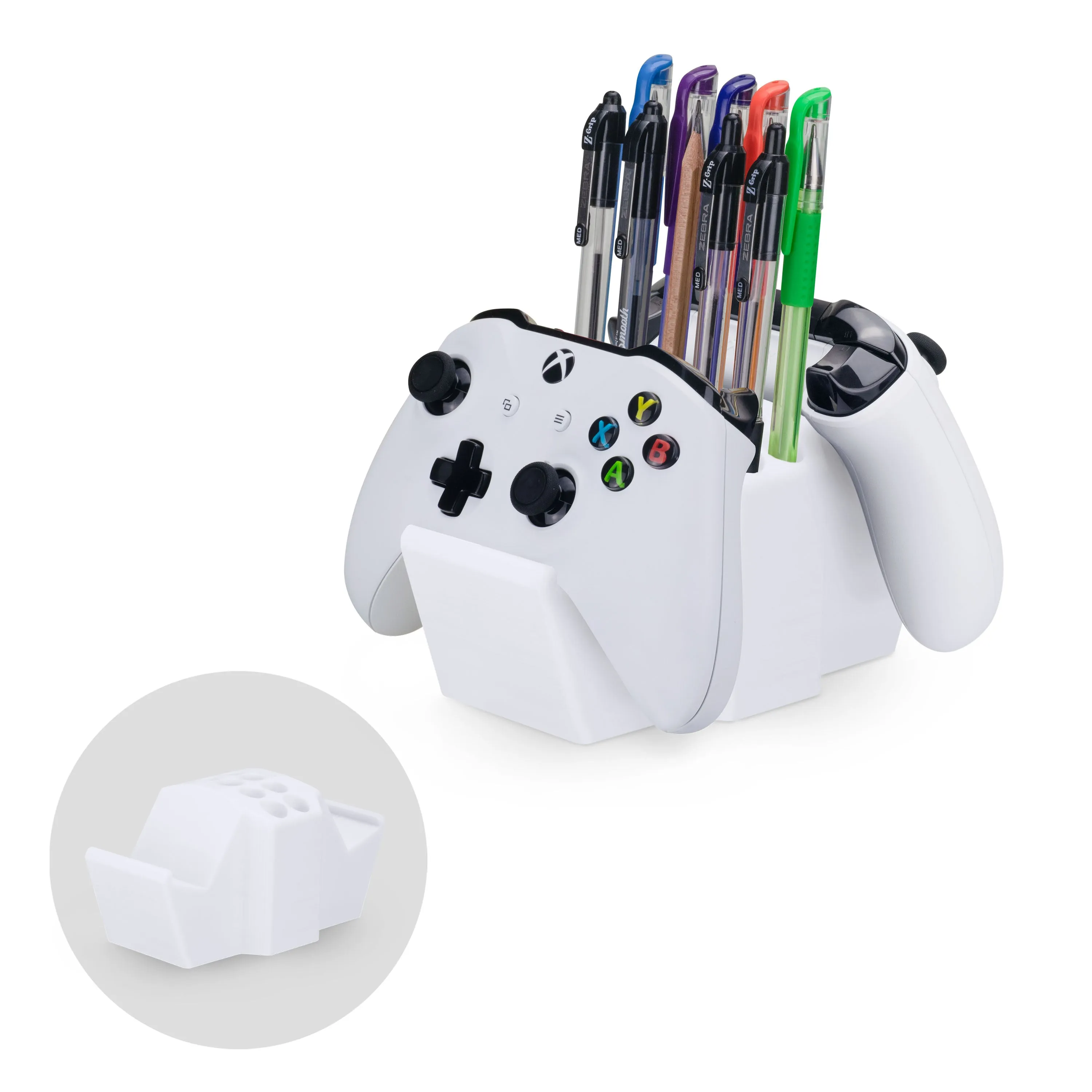 Game Controller Holder & Desktop Pen Organizer Stand With Ten Slots for Pens, Pencils, Stationery, Craft Tools & More - Universal Design for PS5 XBOX SERIES X ONE PS4 SWITCH PC Gamepads - D05