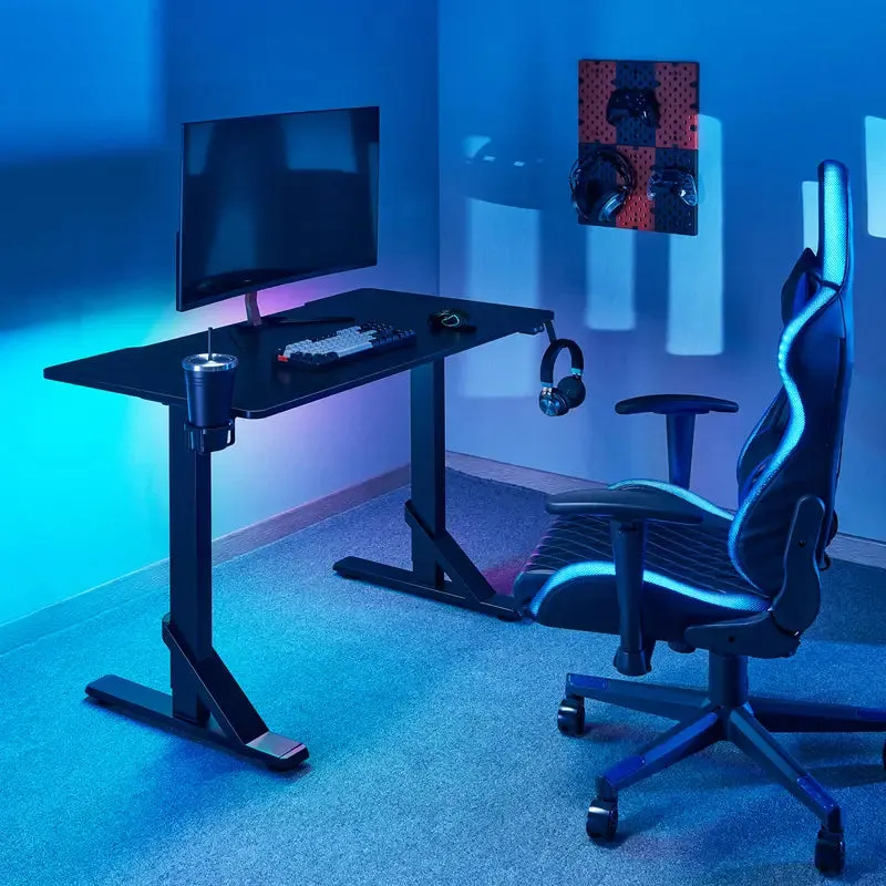 Heavy Duty Gaming Desk with RGB Ambient Lighting, Cup Holder and Headphone Hook SH-GMD11-1