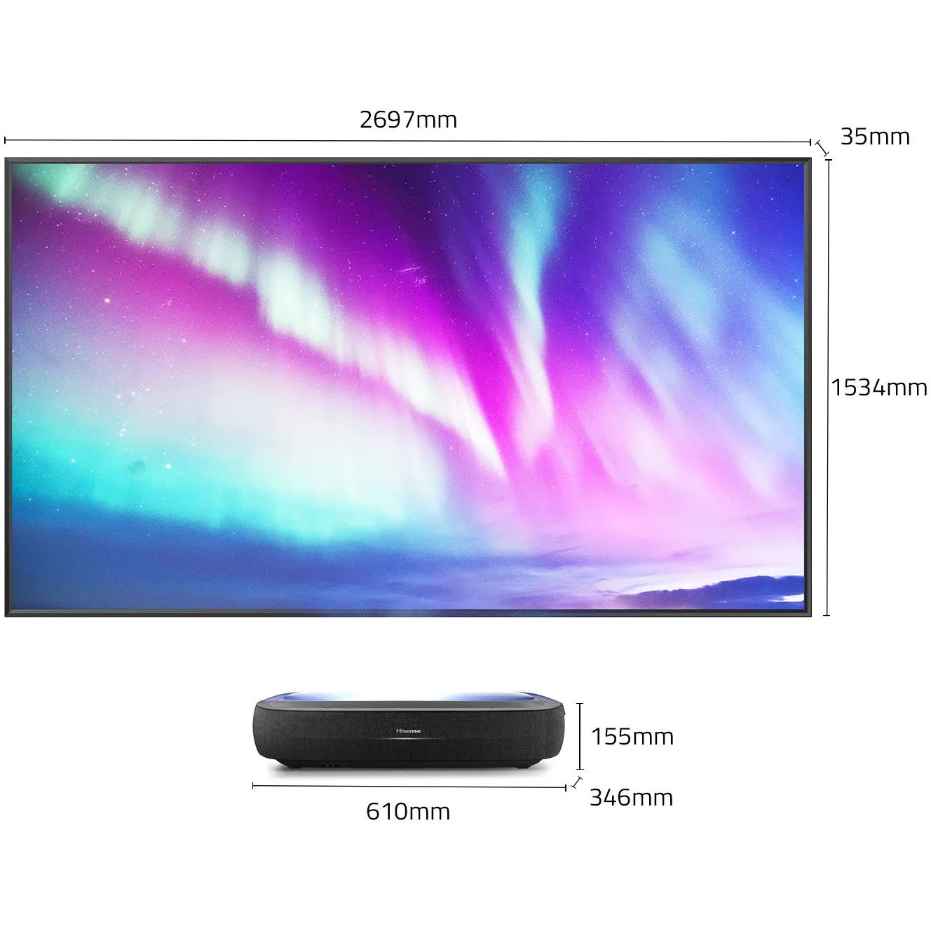 Hisense L9H TriChroma Laser TV 120" 4K Ultra Short Throw Smart Projector with Screen [2023]