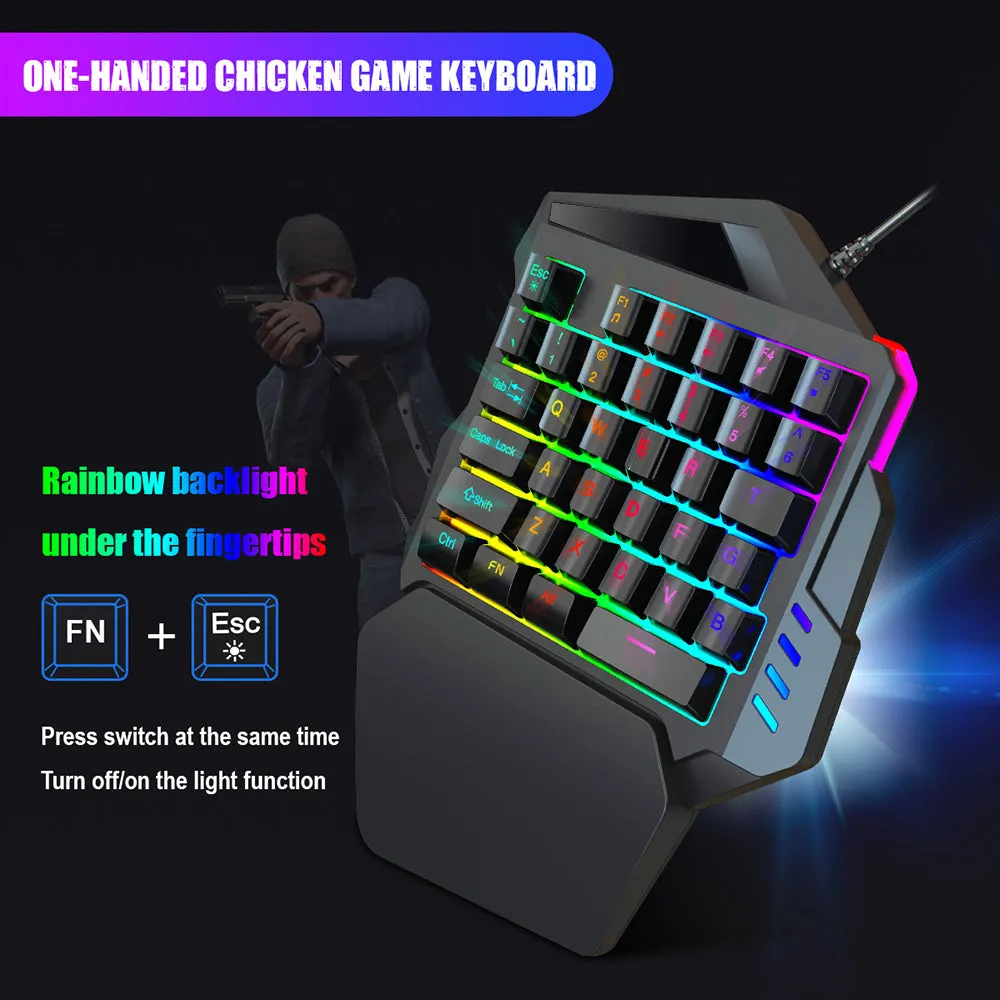 HXSJ J50 One-Handed Gaming Keyboard & Mouse