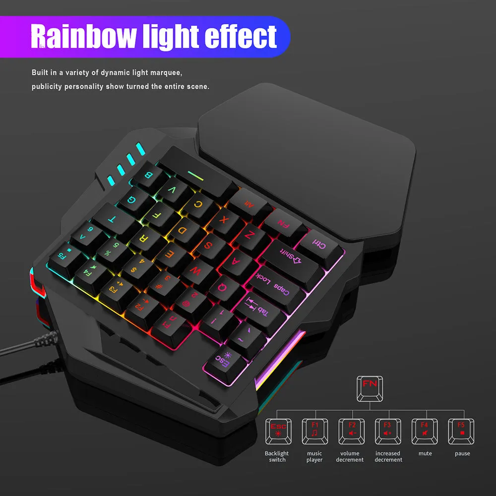 HXSJ J50 One-Handed Gaming Keyboard & Mouse