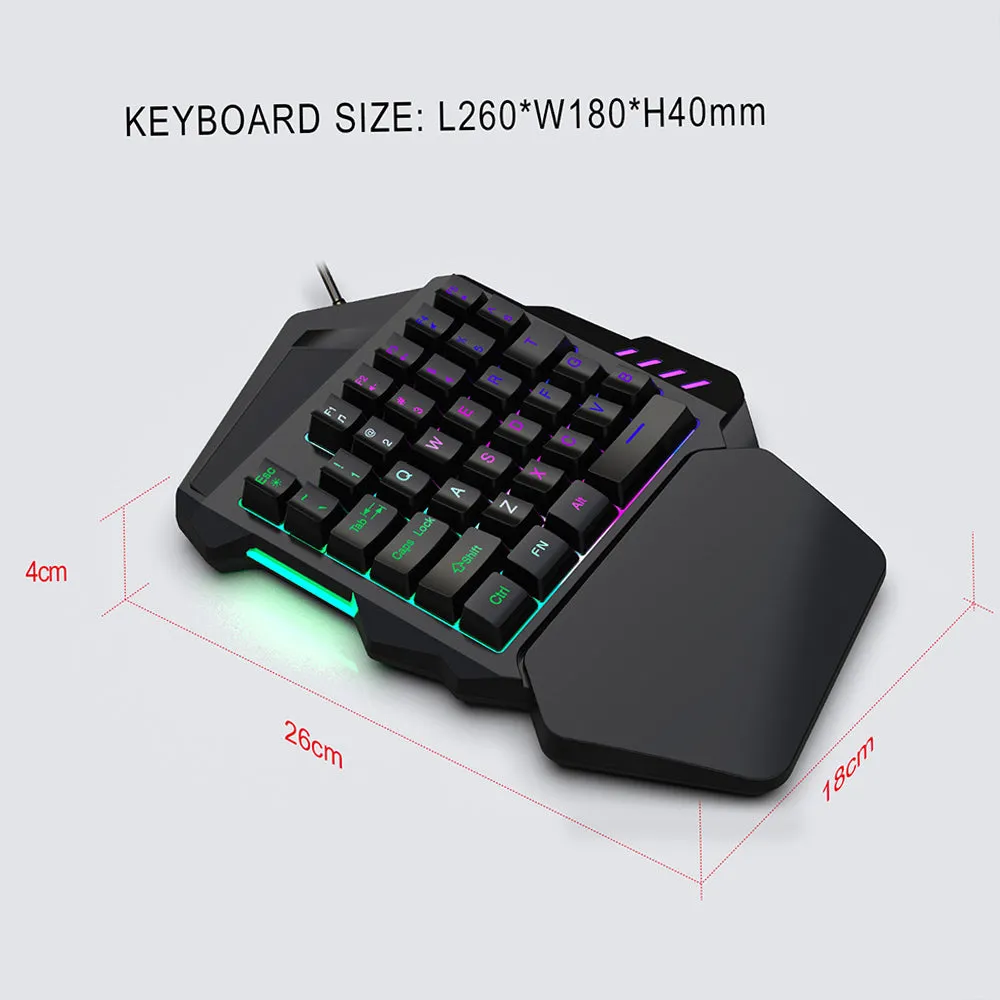 HXSJ J50 One-Handed Gaming Keyboard & Mouse