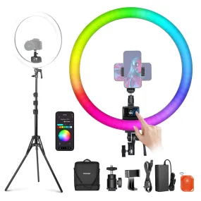 NEEWER SRP18C RGB App Control 2500K-10000K Ring Light Kit