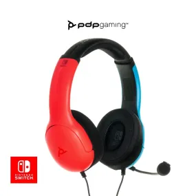 PDP Gaming LVL40 Stereo Headset with Mic for Nintendo Switch - PC, Ipad, Mac, Laptop Compatible - Noise Cancelling Microphone, Lightweight, Soft Comfort on Ear Headphones - Mario Red & Blue