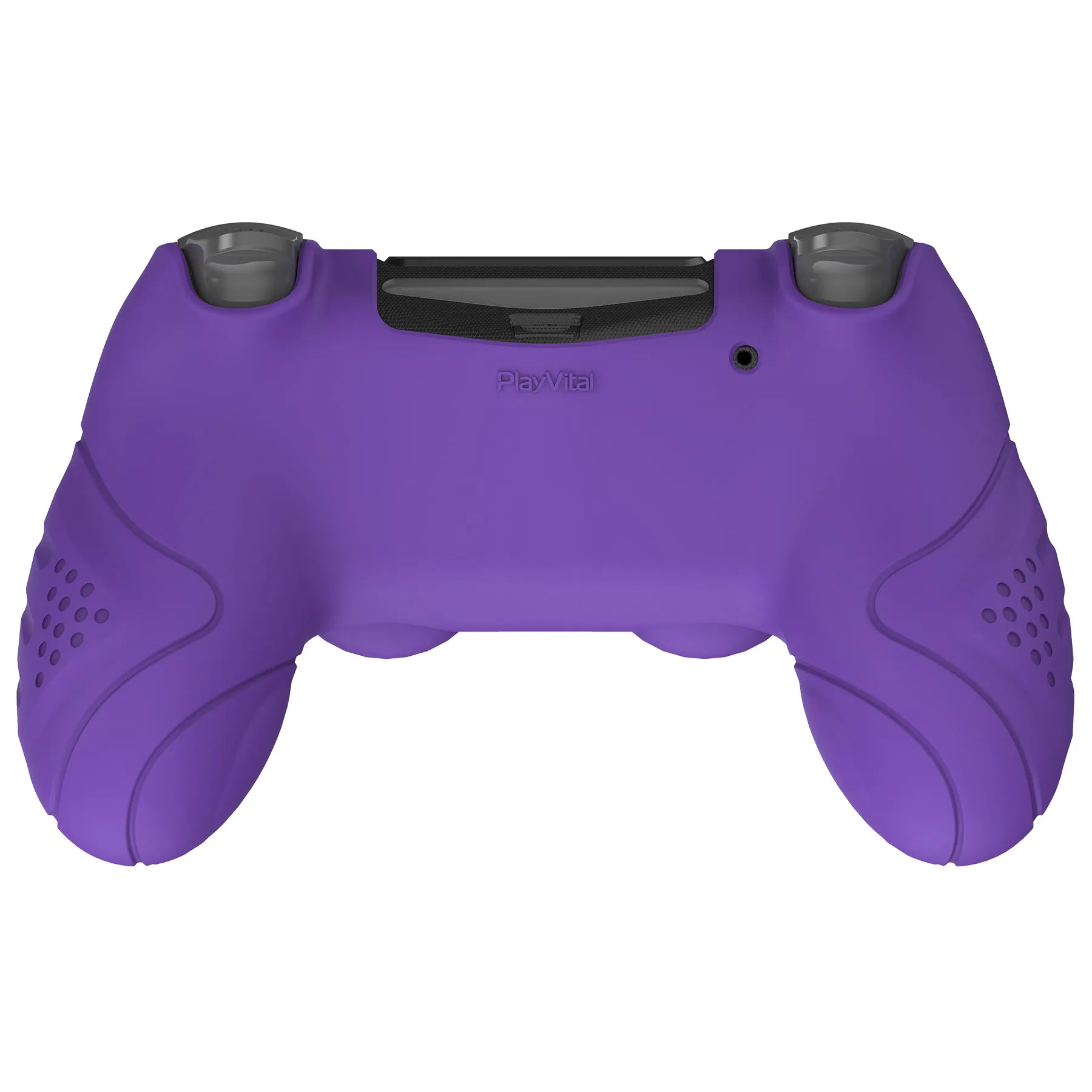 PlayVital Guardian Edition Purple Ergonomic Soft Anti-Slip Controller Silicone Case Cover for PS4, Rubber Protector Skins with black Joystick Caps for PS4 Slim PS4 Pro Controller - P4CC0065